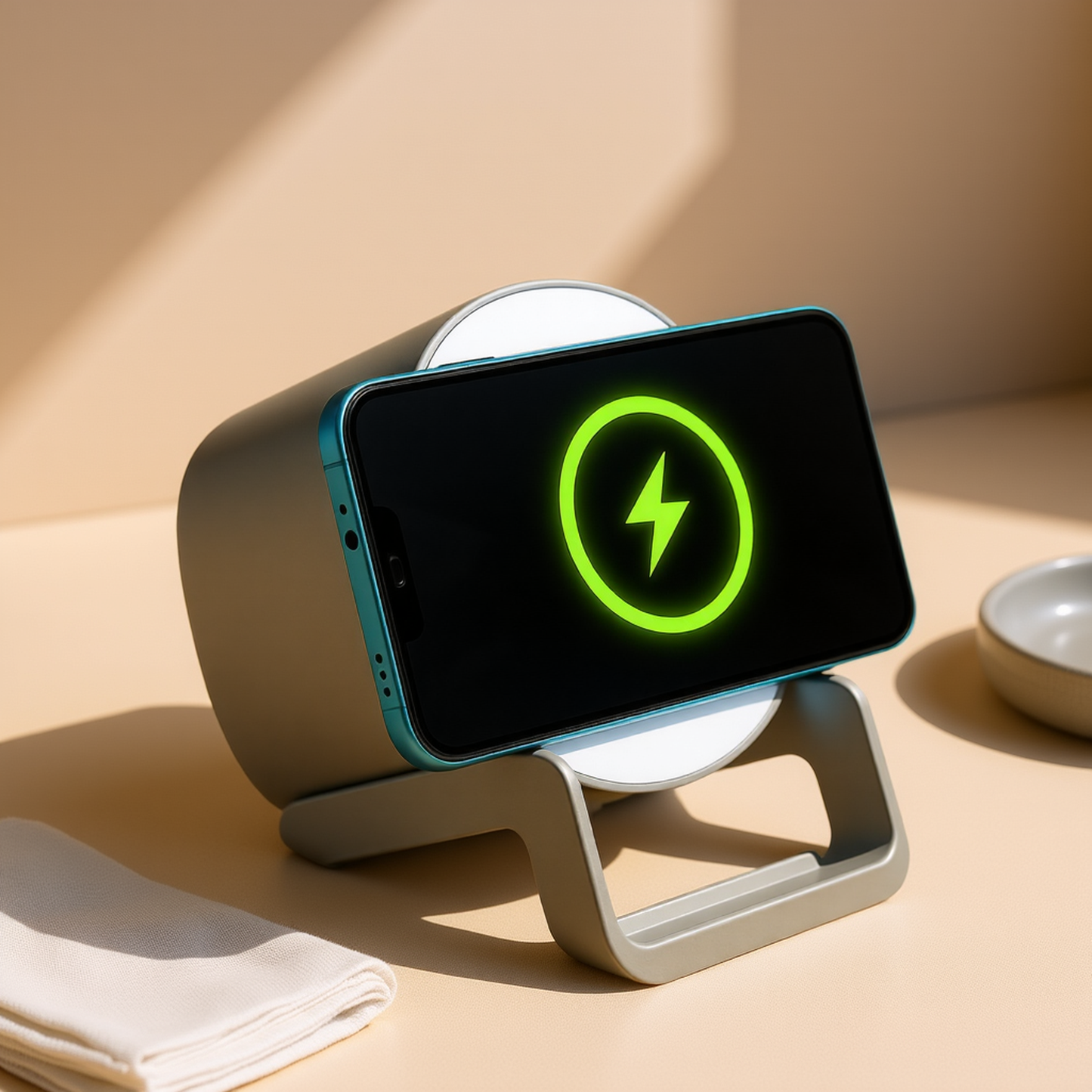 Draadloze luidspreker-oplader met LED