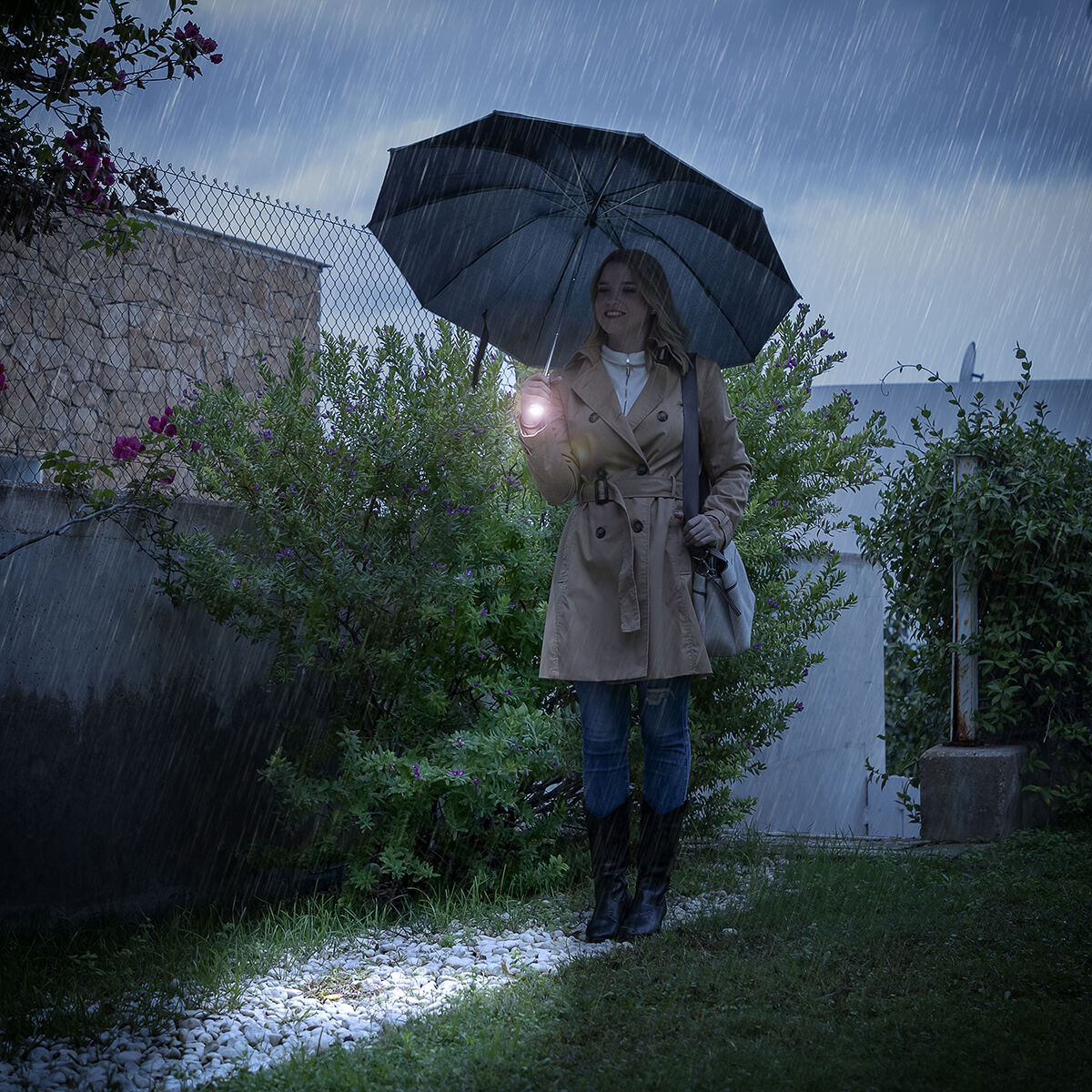 Innovagoods Opvouwbare Omgekeerd Sluitende Paraplu Met Led Folbrella Innovagoods